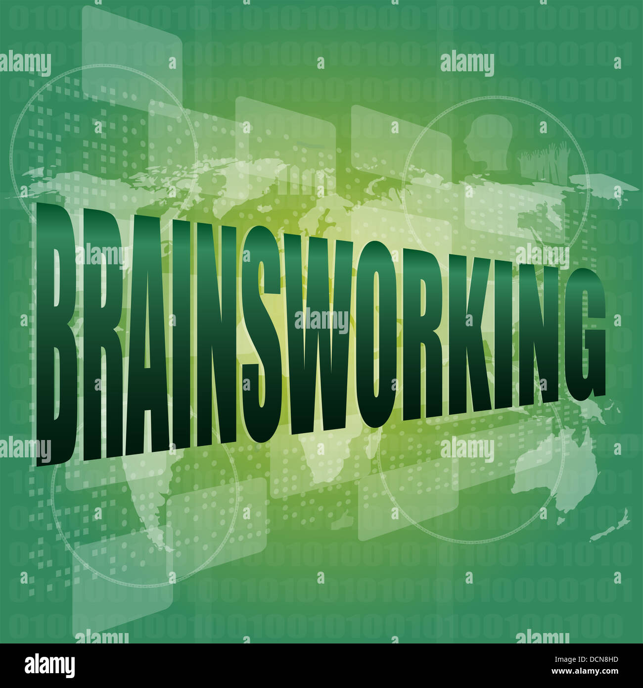 word brainsworking on touch screen technology background Stock Photo ...