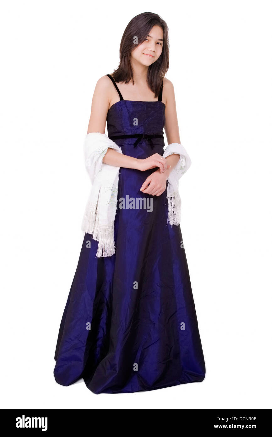 white and blue frock