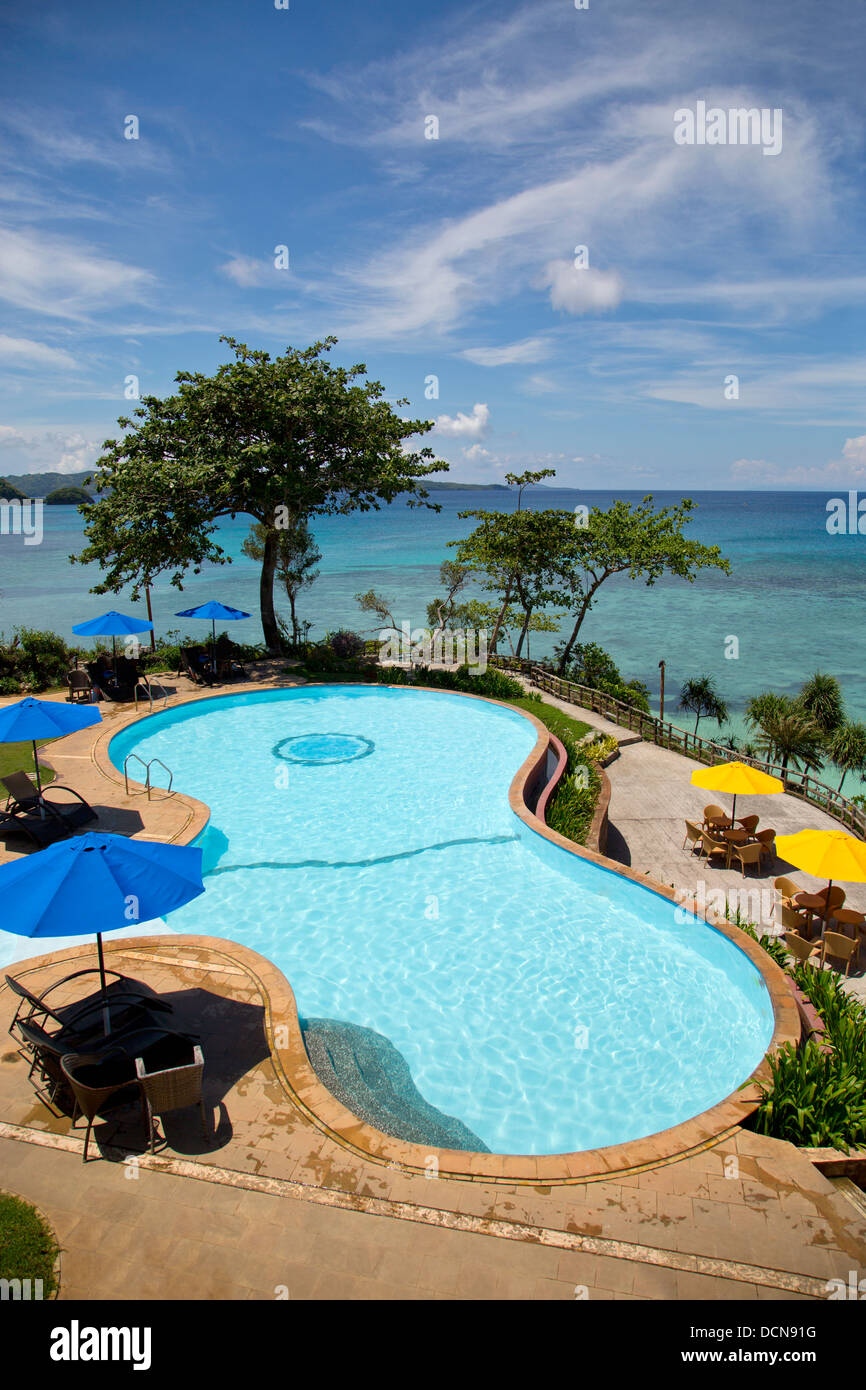 Swimming pool on Boracay island, Philippines Stock Photo Alamy