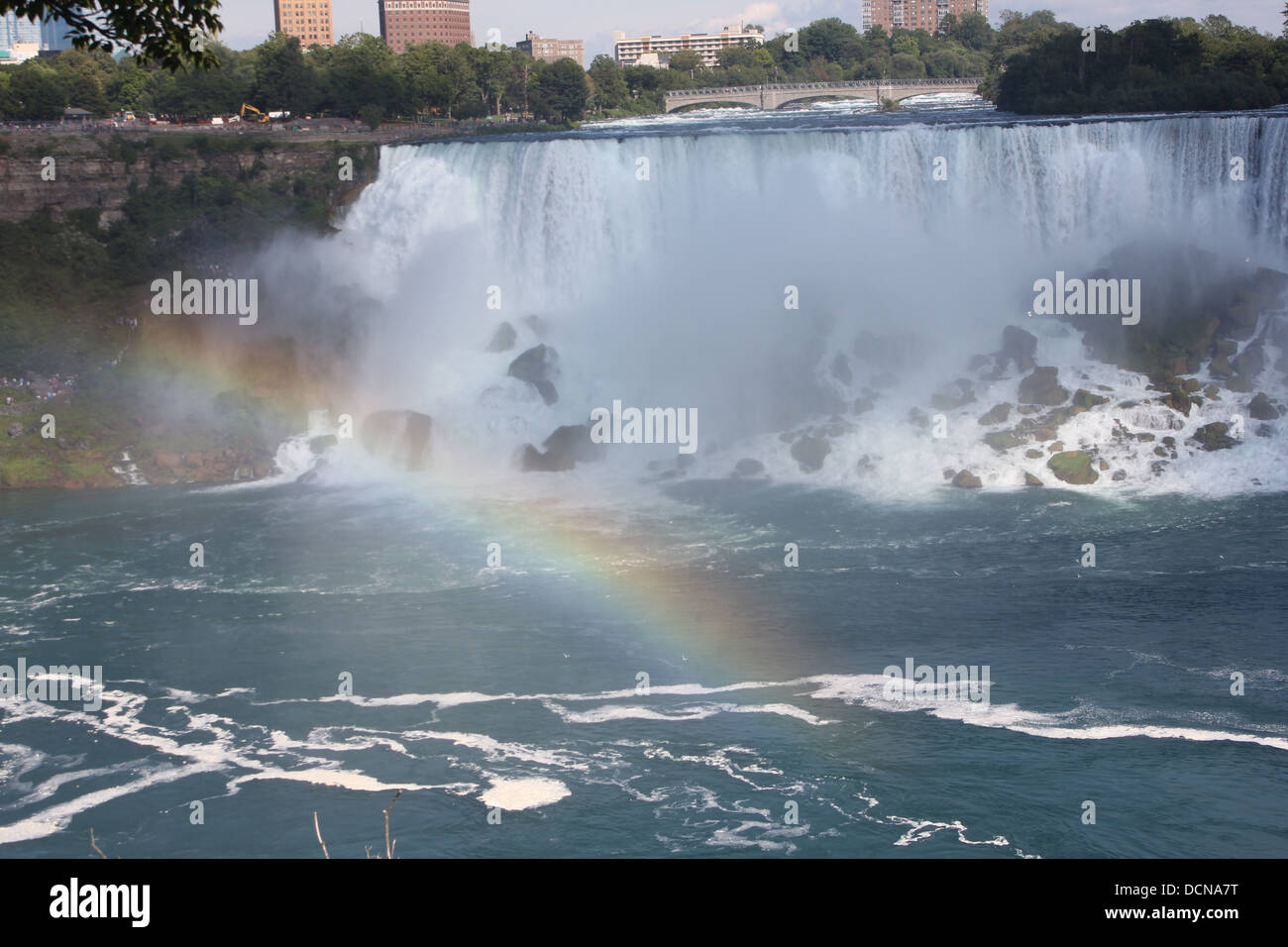 View of the American Falls taken from the Canadian side across the Niagara gorge. Stock Photo