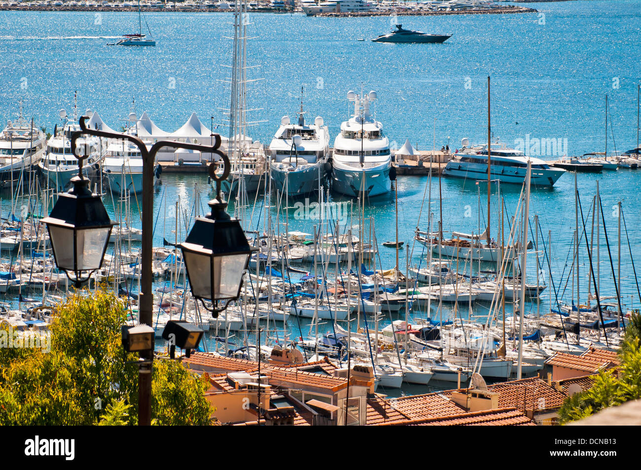 Top view of Cannes waterfront, Cannes, French Riviera, France Stock