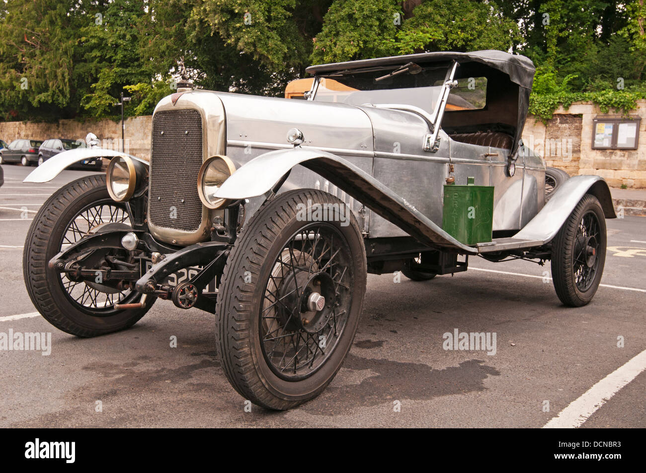 A 1924 Alvis vintage car parked in Village Gloucestershire
