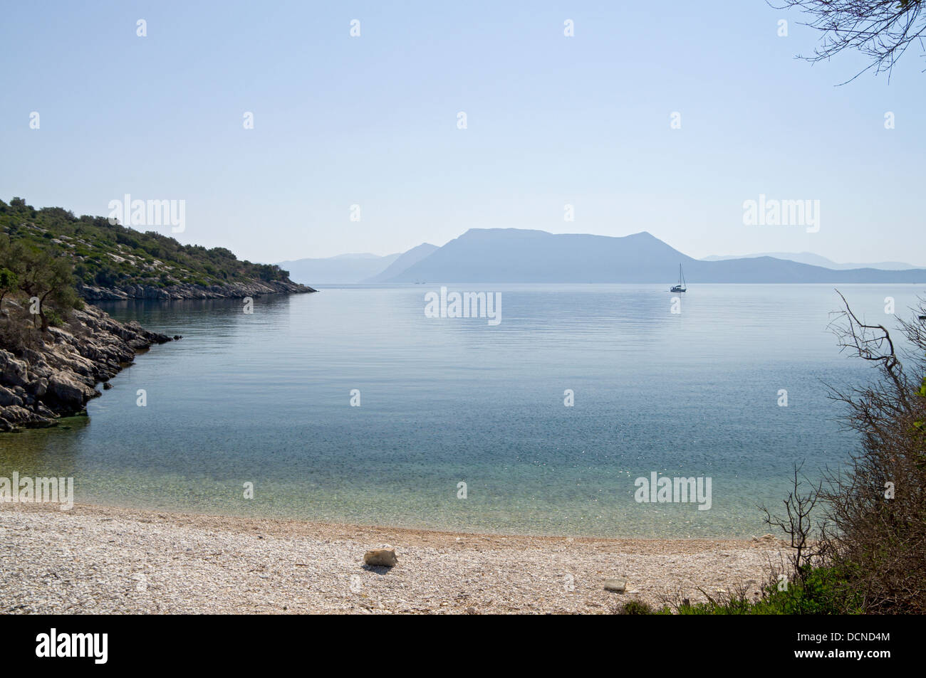 Dhichali Bay, Meganisi Island, Lefkas, Ionian Islands, Greece. Stock Photo