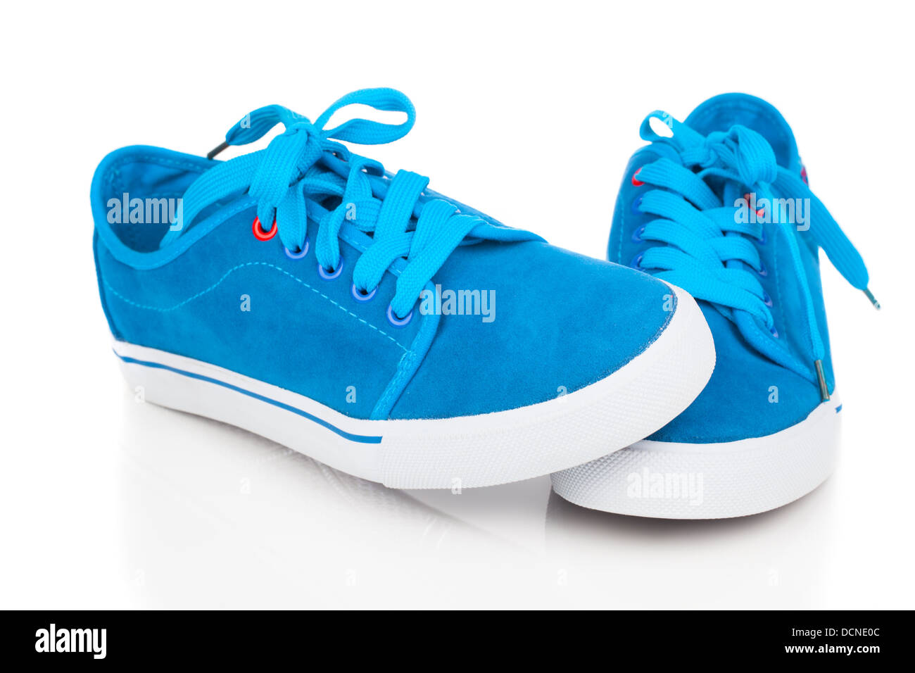 vintage blue shoes on white background Stock Photo Alamy