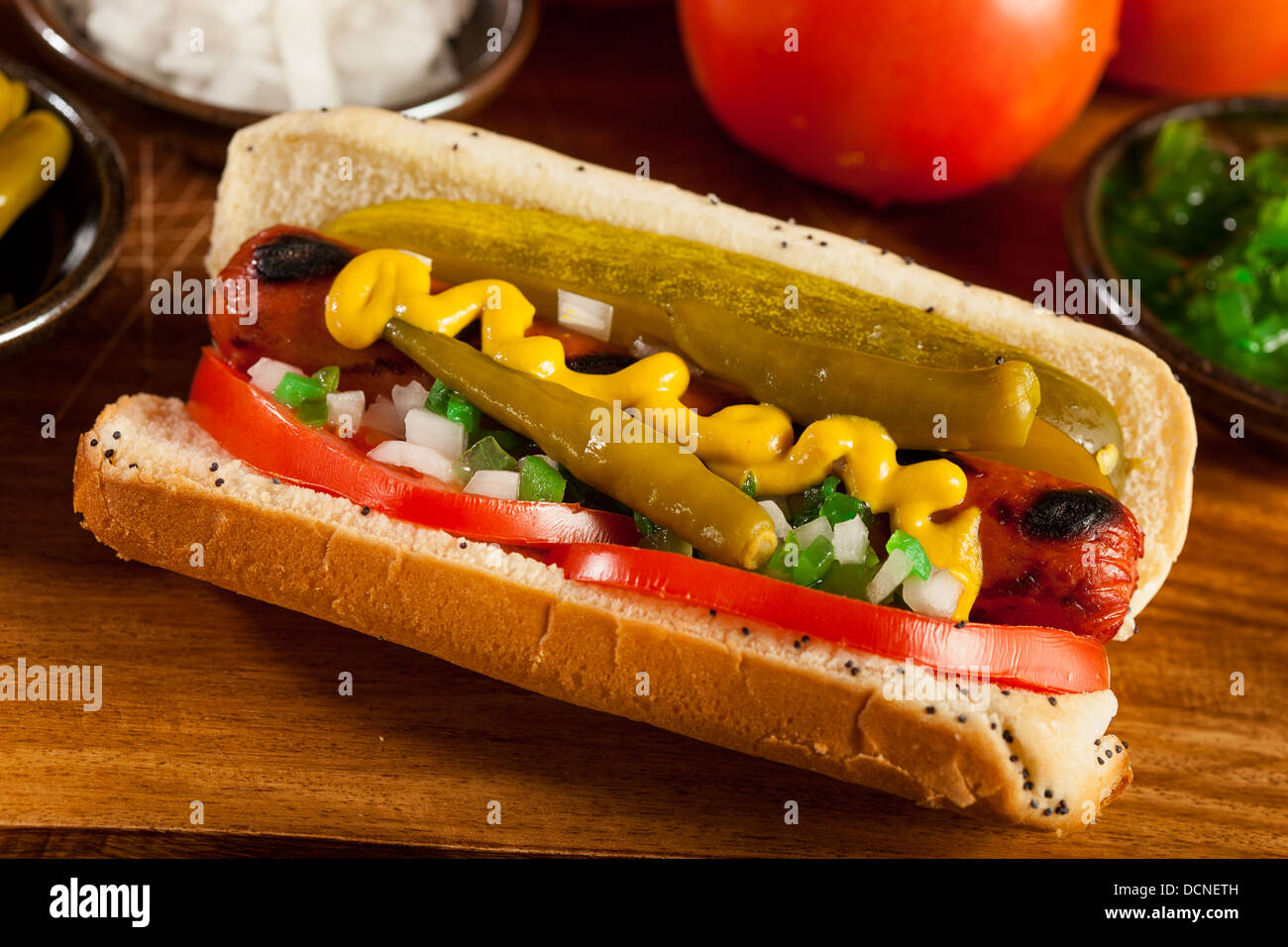 Mustard onion hotdog hires stock photography and images Alamy