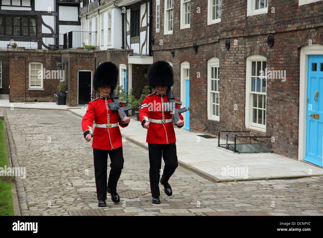 Two guards at Tower of London, England Stock Photo