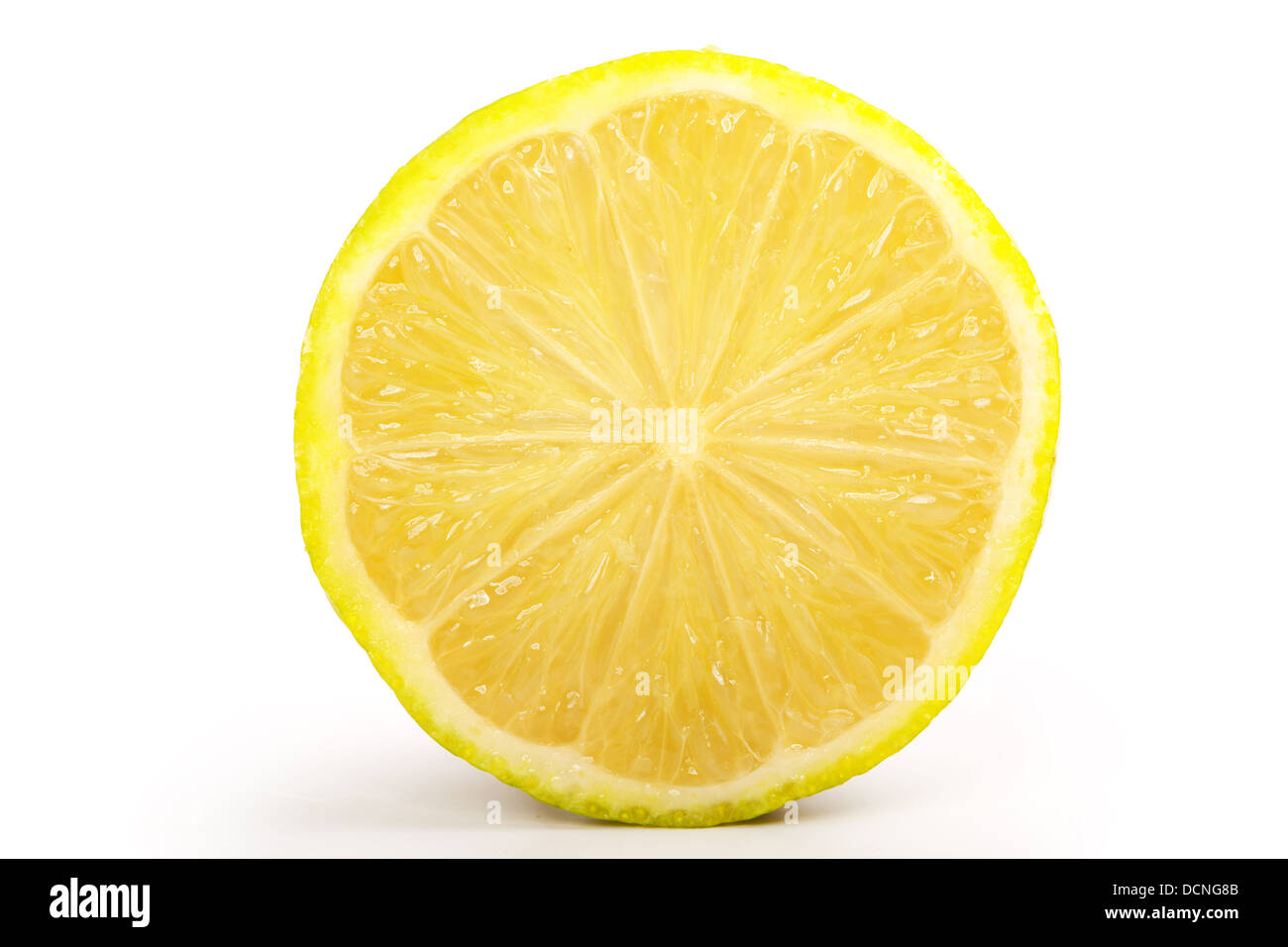 Slice of fresh lemon isolated on white background Stock Photo - Alamy