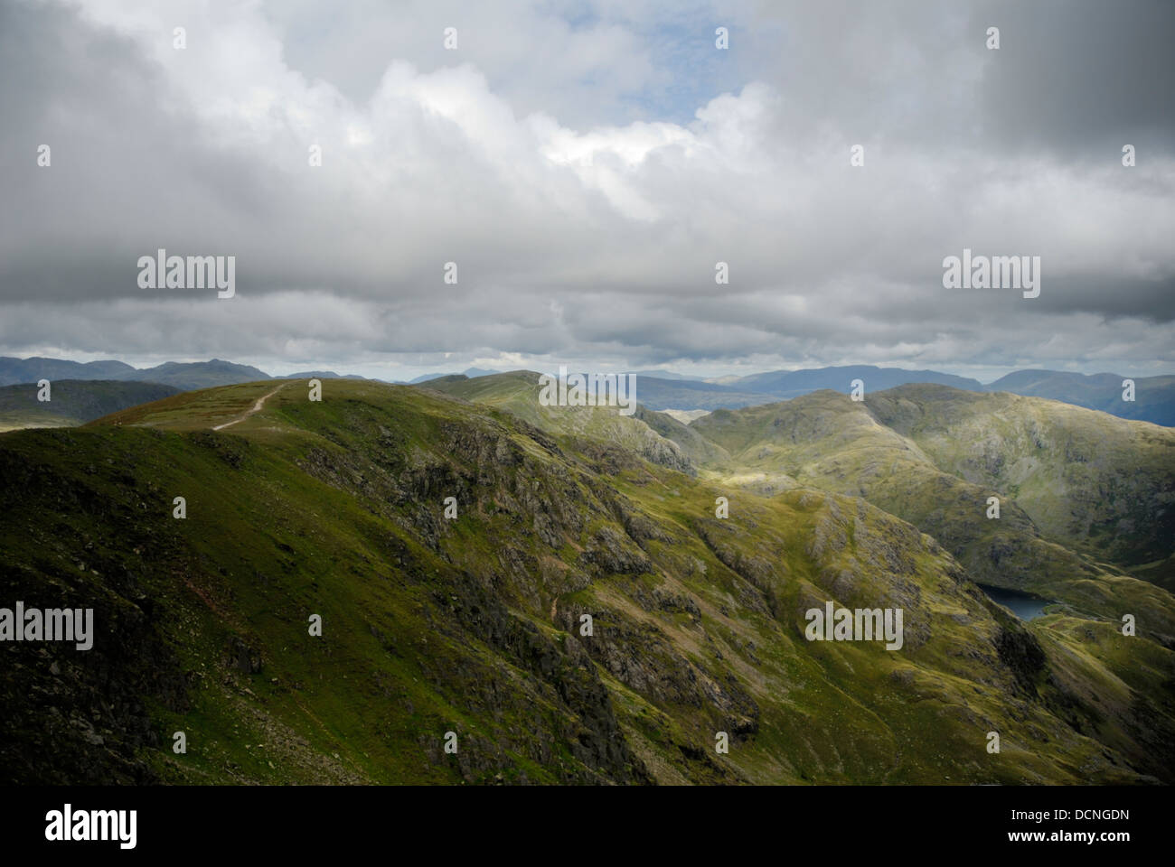 View from the top of Old man Coniston,Mountain,The Lake District National Park,UK Stock Photo