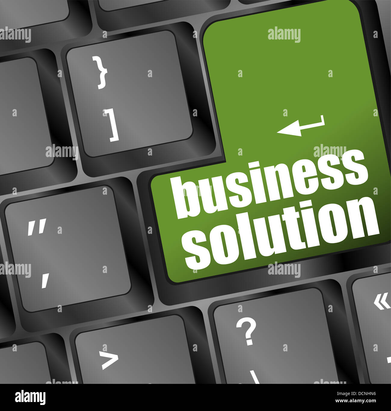 Computer keyboard with business solution key. business concept Stock ...