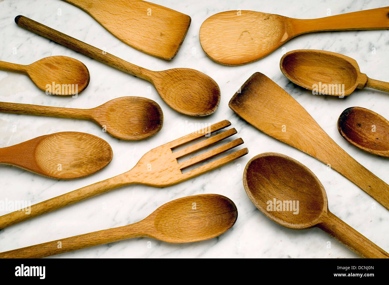 wooden spoons Stock Photo