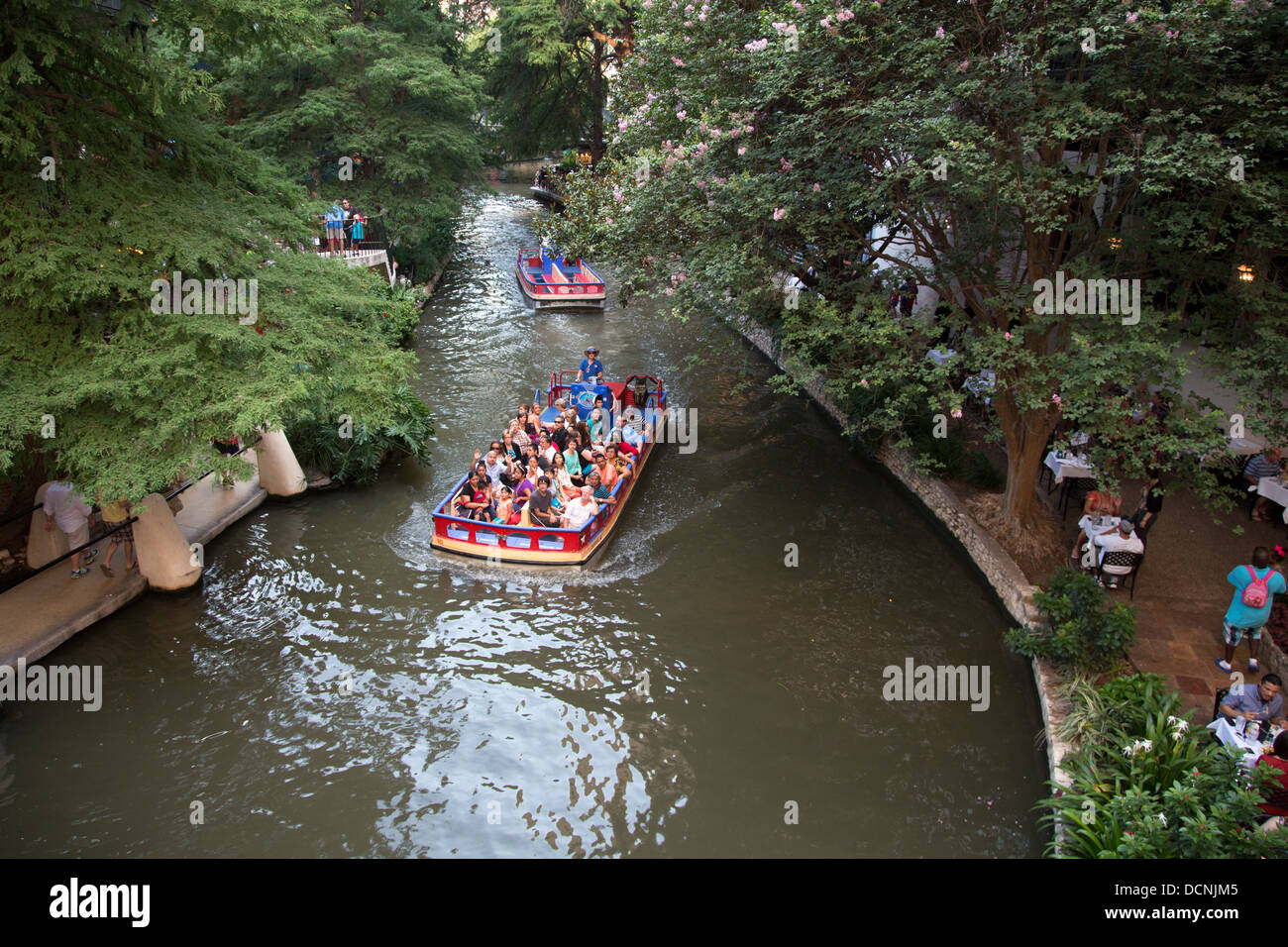 San Antonio, Texas Tourist boats on the San Antonio River along the
