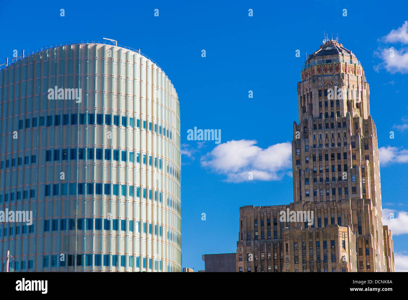 Old City Hall and new The Robert H. Jackson United States Courthouse in Buffalo New York, United States Stock Photo