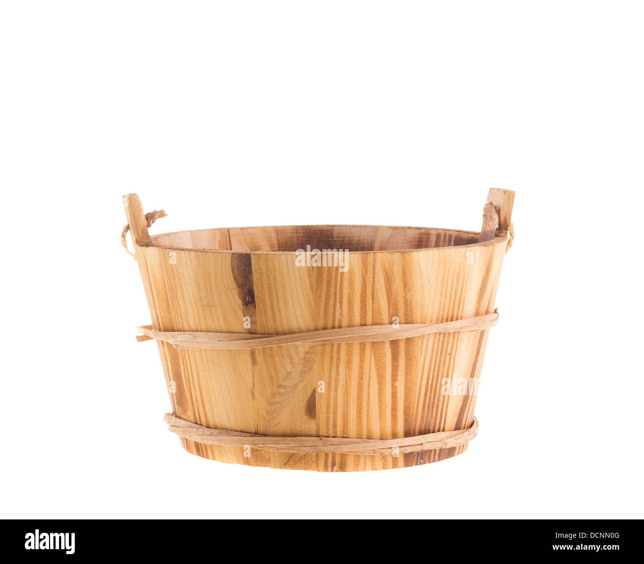 empty wooden bucket Stock Photo