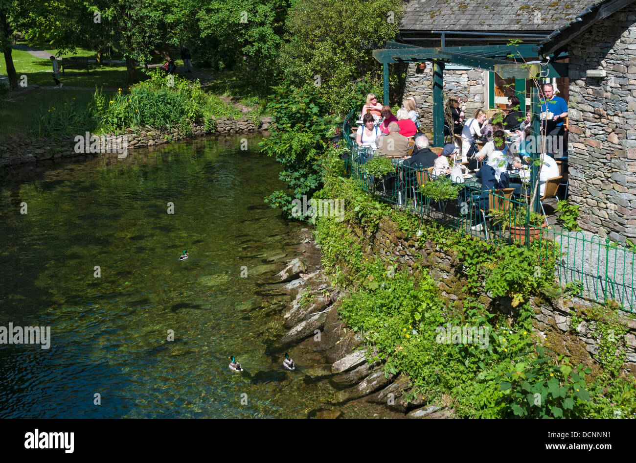 Great Britain, England, Cumbria, Lake District, Grasmere, The Rowan Tree, riverside restaurant Stock Photo