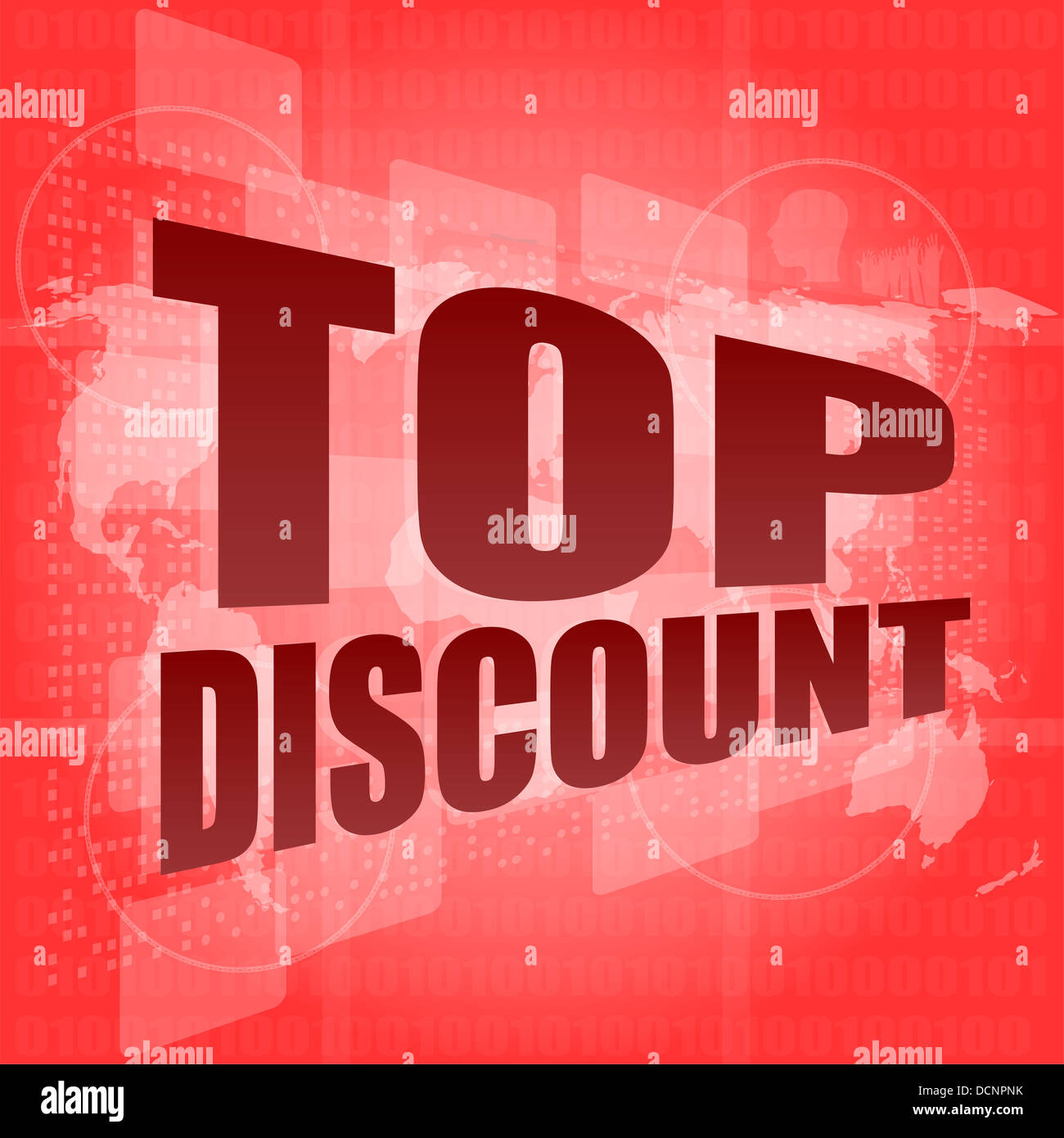 top discount word on digital touch screen Stock Photo - Alamy