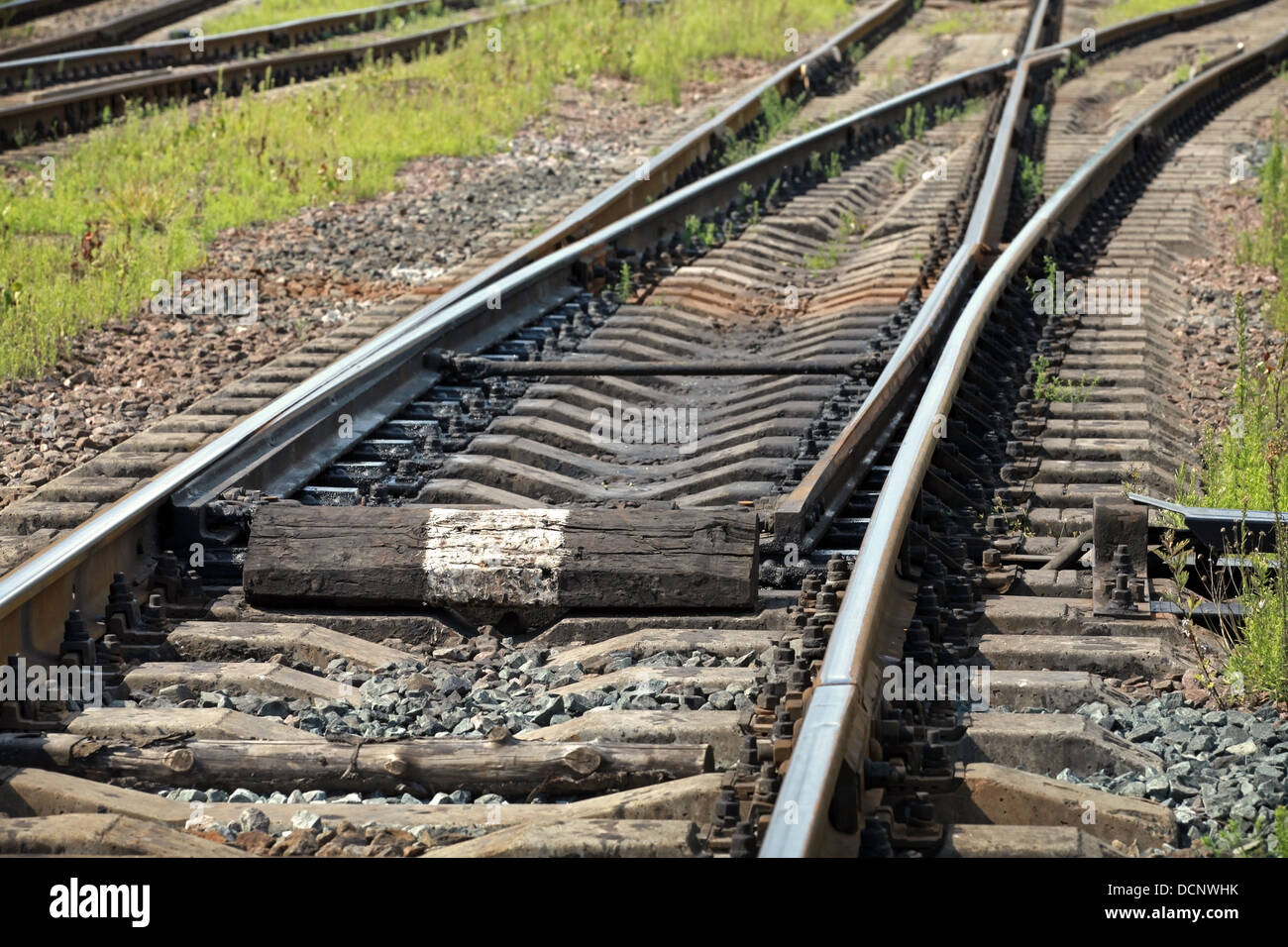 Railway track fragment Stock Photo