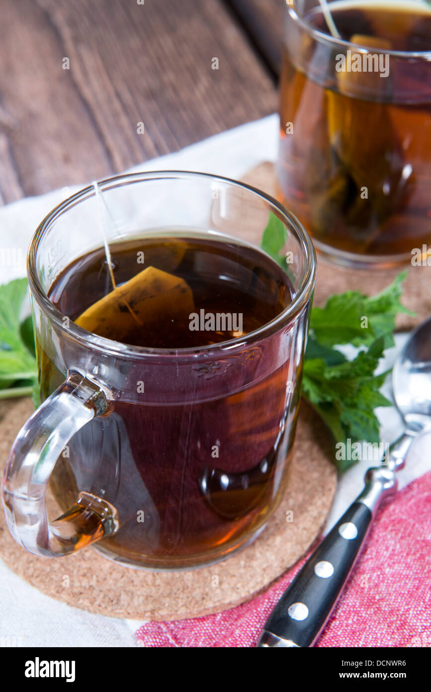 Up Front Tea Closeup shot tea leaves hi-res stock photography and images - Alamy
