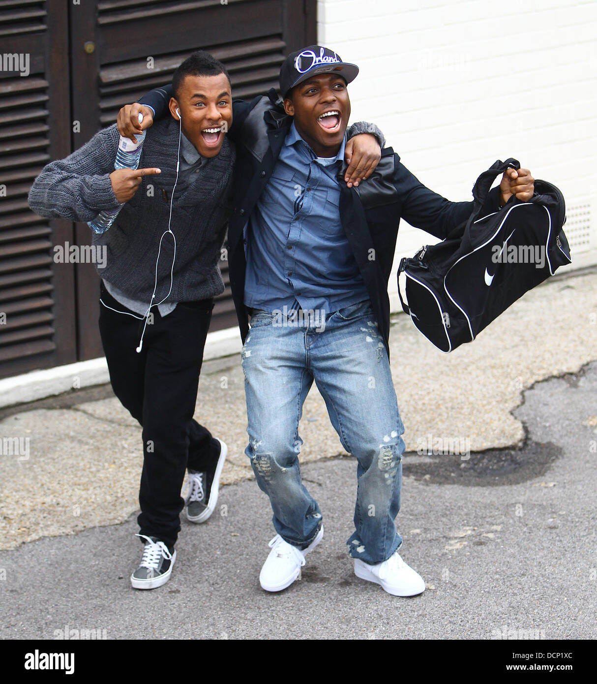 Derry Mensah and Ashford Campbell arrive at the 'X Factor' studios