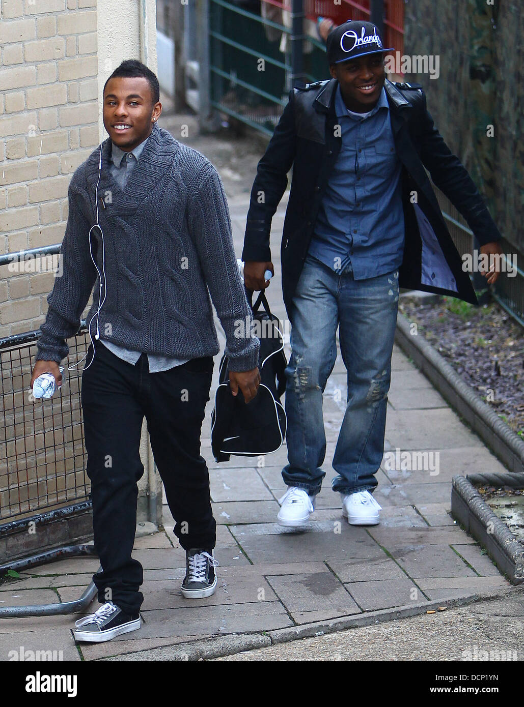 Derry Mensah and Ashford Campbell arrives at the 'X Factor' studios