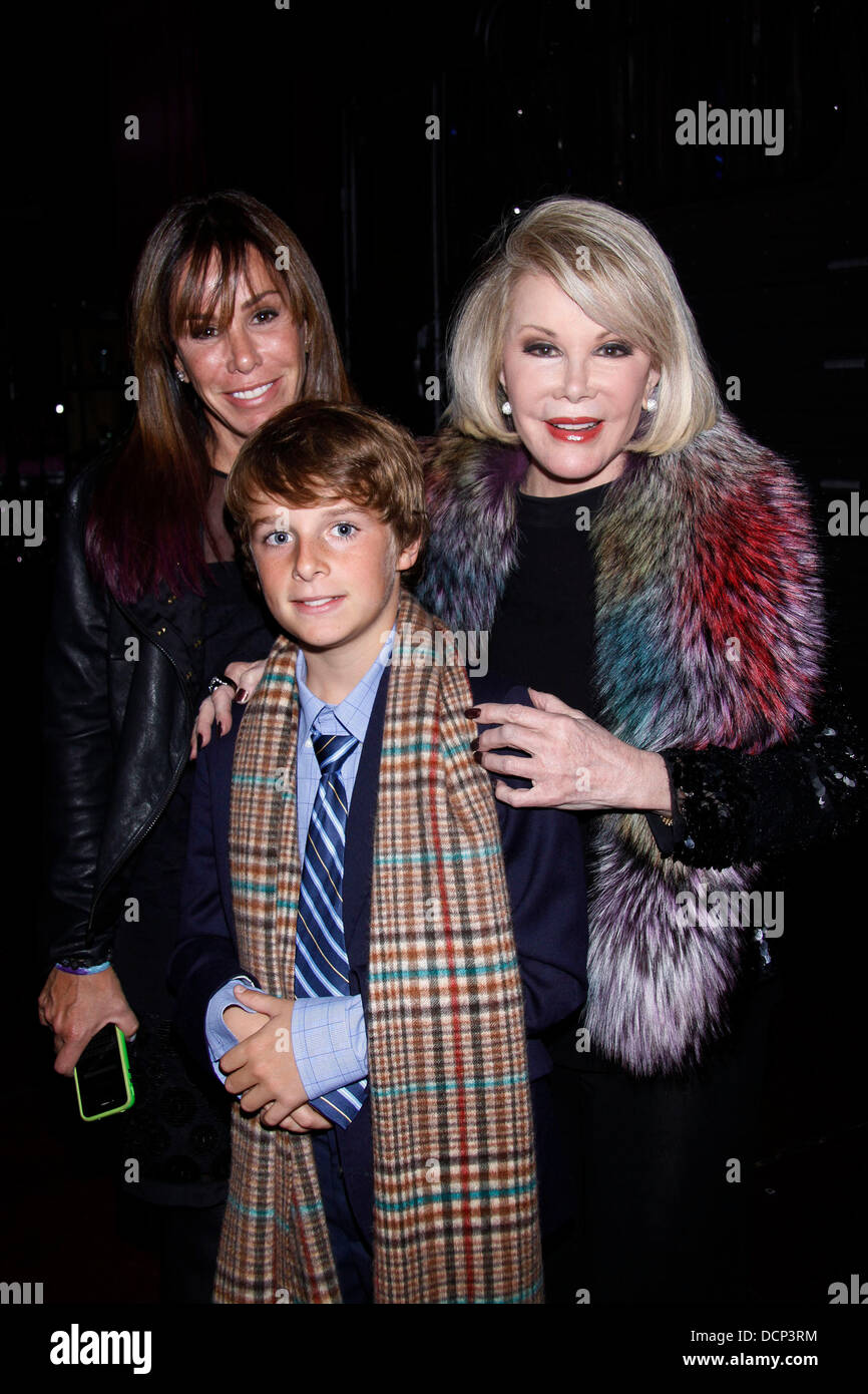 Joan Rivers, Melissa Rivers and Cooper Endicott visit the cast of the
