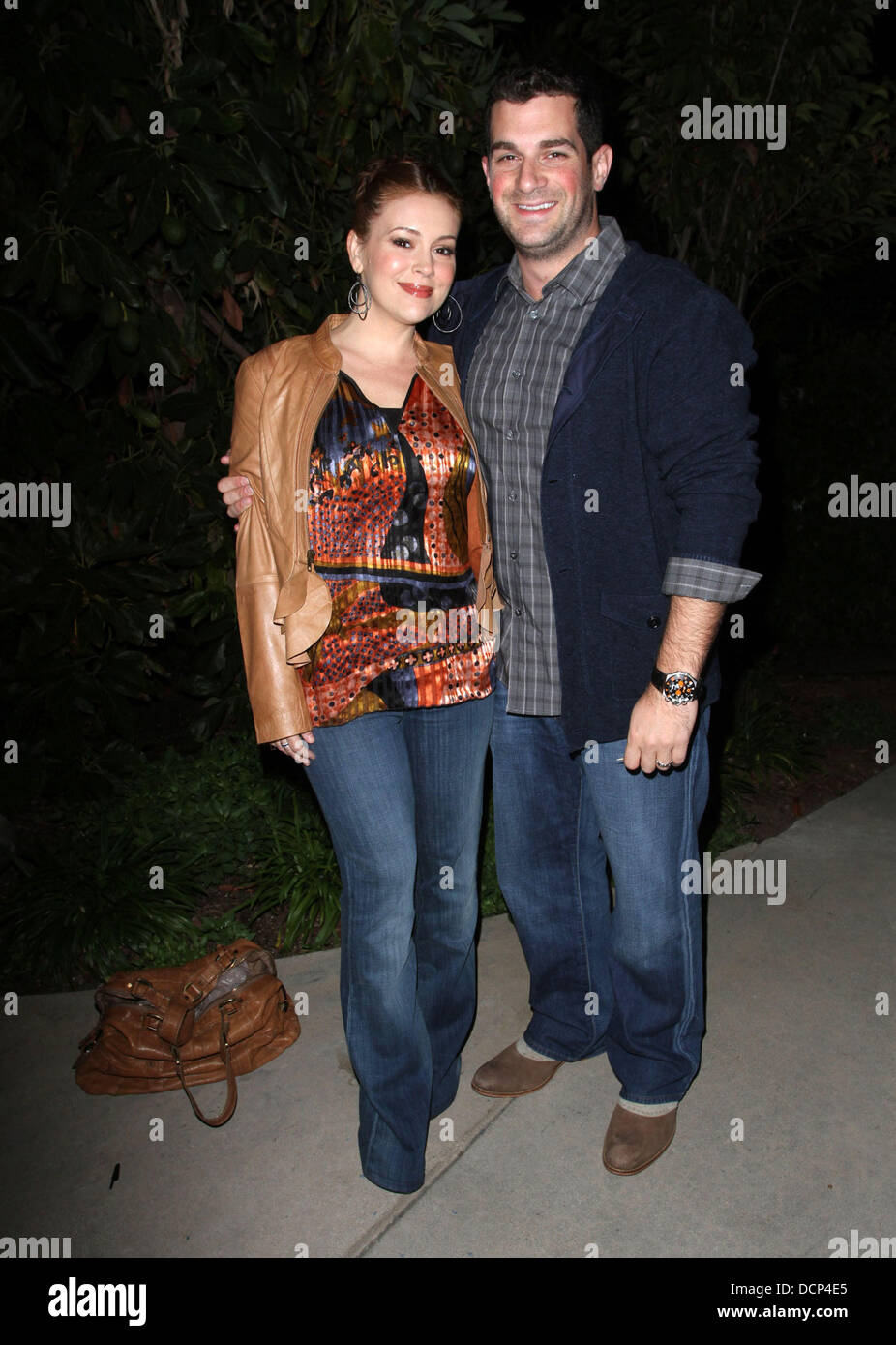 Alyssa Milano and her Husband David Bugliari Sea Shepherd's Stand Up for  the Oceans benefut held at a private residence Pacific Palisades,  California - 29.10.11 Stock Photo - Alamy