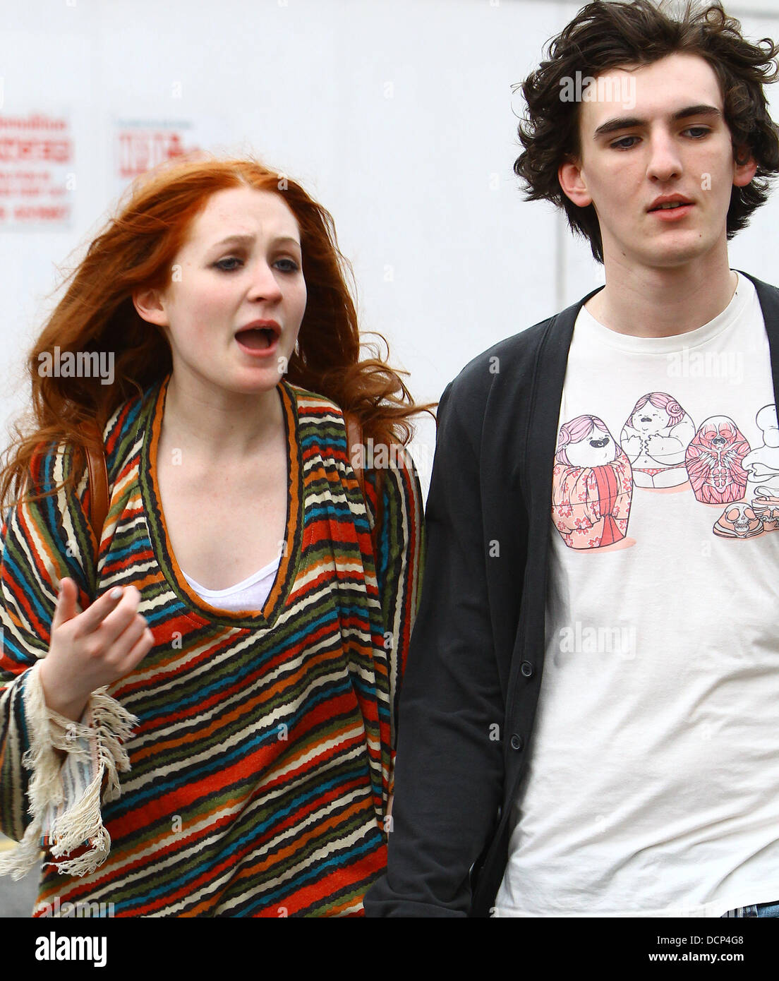 Devlin arrives at 'The X Factor' studios with her boyfriend