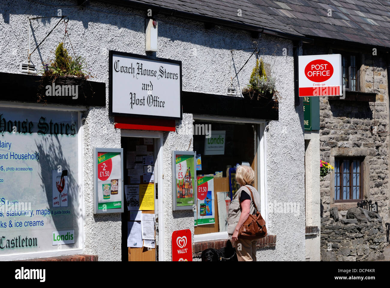 The coach house stores and post office Castleton Derbyshire England uk
