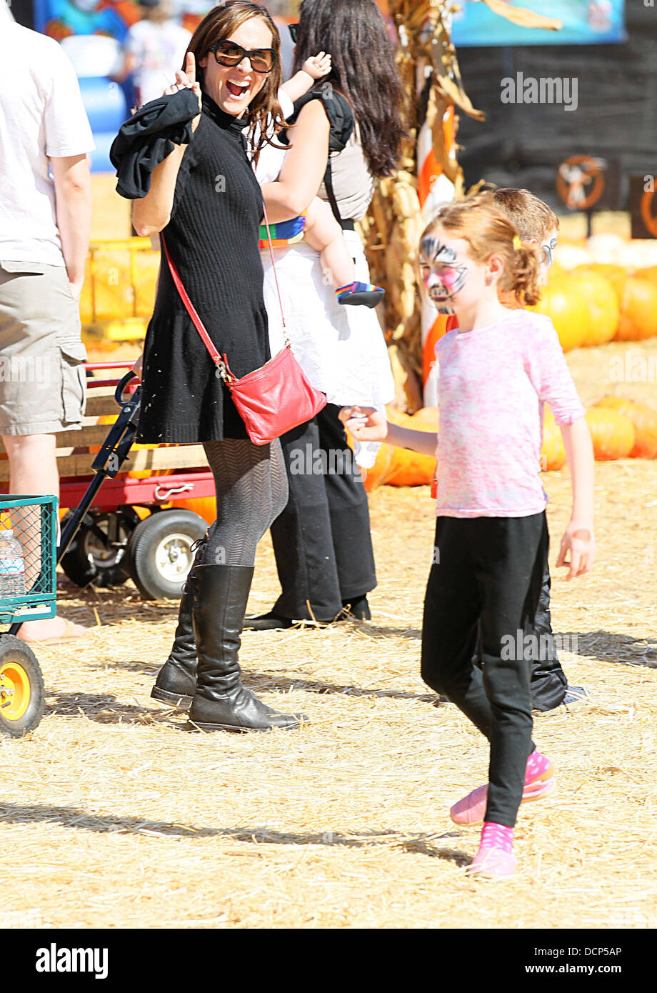 Molly Shannon and her daughter Stella Chesnut visit Mr Bones Pumpkin Patch in West Hollywood West Hollywood, California - 30.10.11 Stock Photo
