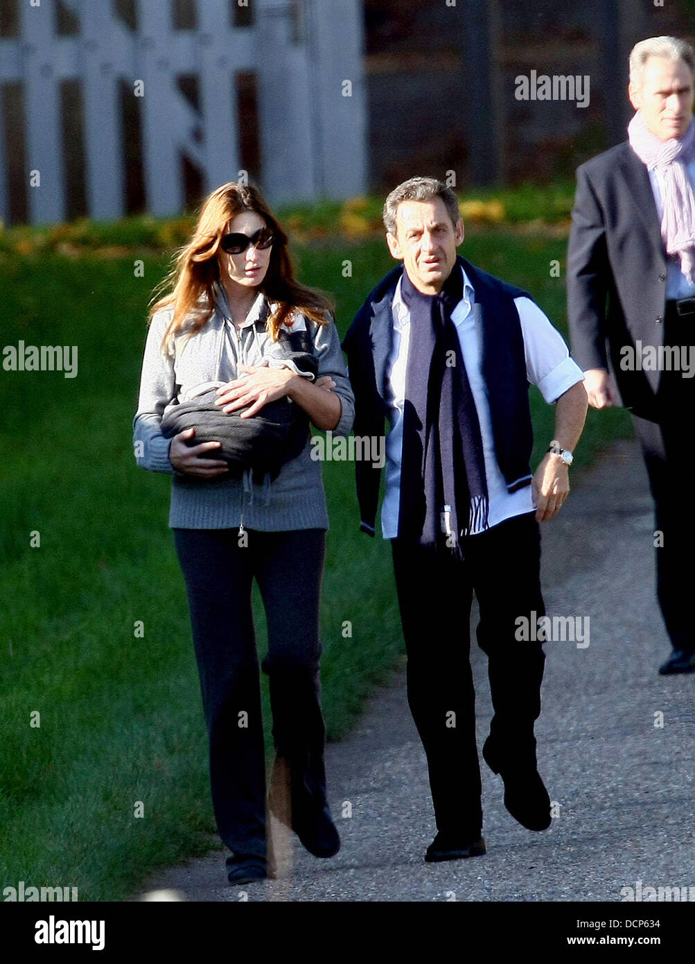 French President Nicolas Sarkozy and wife Carla BruniSarkozy taking a
