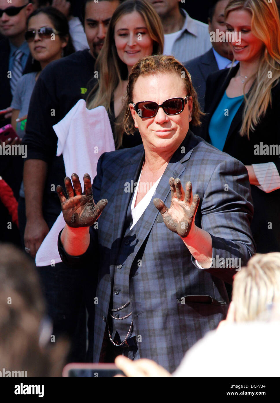 Mickey Rourke Hends Mickey Rourke is honoured with a Hand and Footprint Ceremony outside ...