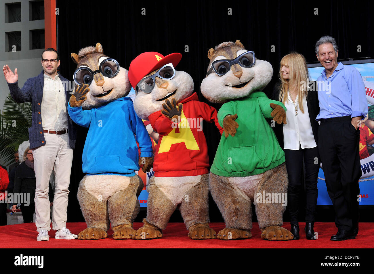 Jason Lee, Alvin and the Chipmunks, Janice Bagdasarian and Ross Bagdasarian Alvin and the Chipmunks hand and footprint ceremony at Grauman's Chinese Theater  Hollywood, California - 01.11.11 Stock Photo