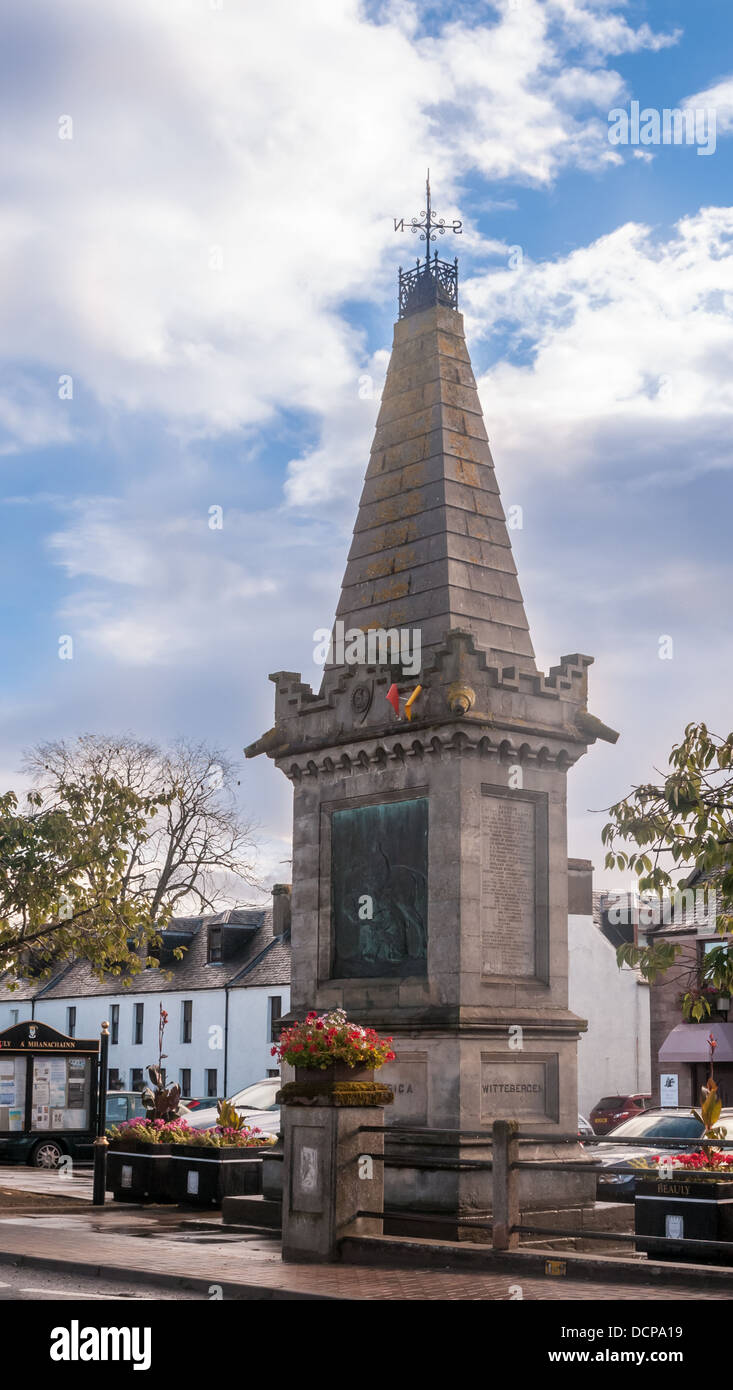 The War Memorial in Beauly, Inverness, Scotland commissioned by Lord Lovat for the Lovat Scouts after the Boer War Stock Photo