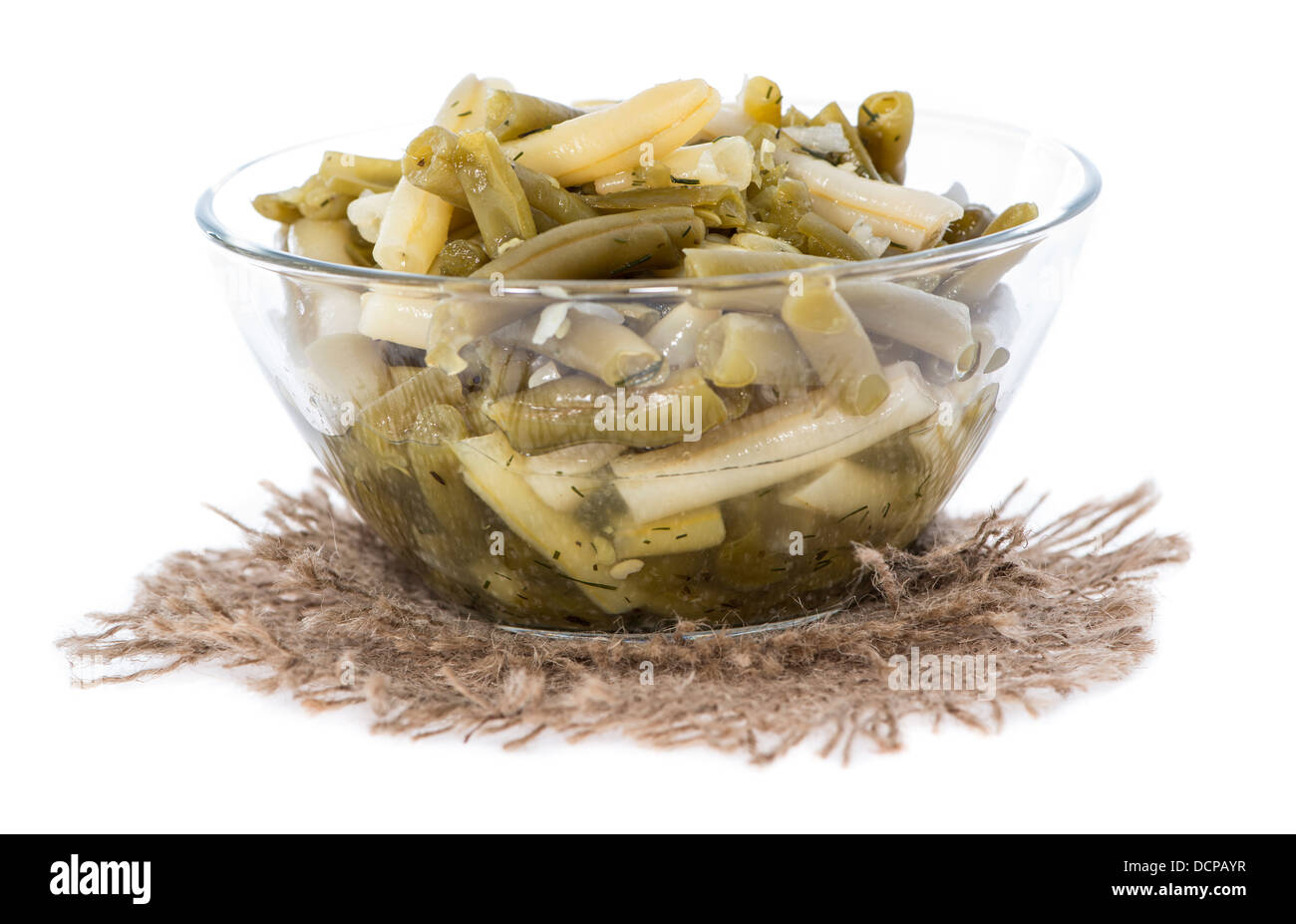 Green Beans salad isolated on white background Stock Photo