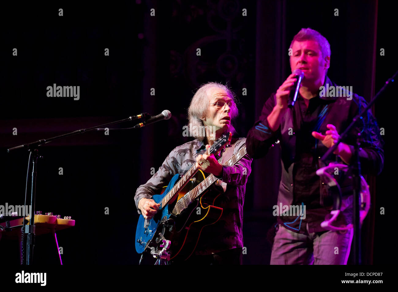Benoit Howe Steve Howe (left) and Benoit David of the progressive rock band Yes ...