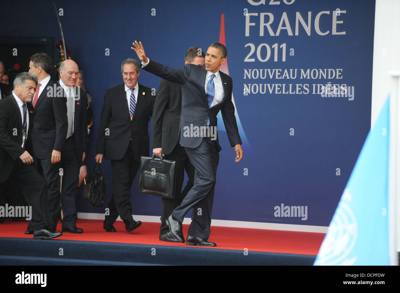 US President Barack Obama      World leaders in Cannes for the G20 Summit  Cannes, France - 03.11.11 Stock Photo