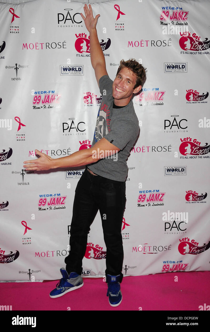 CJ koegel from MTV Real World Cancun  at 'Lets Get Laced And Think Pink Rocks Fundraiser' to benefit the Sylvester Comprehensive Cancer Center held at Club Play Miami Beach, Florida - 02.11.11 Stock Photo