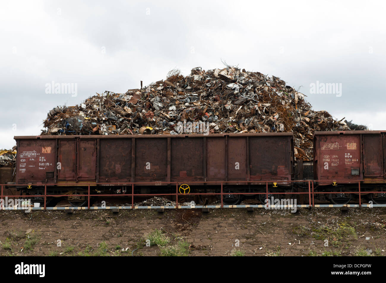 Scrap metal recycling yard, Duisburg, Germany Stock Photo