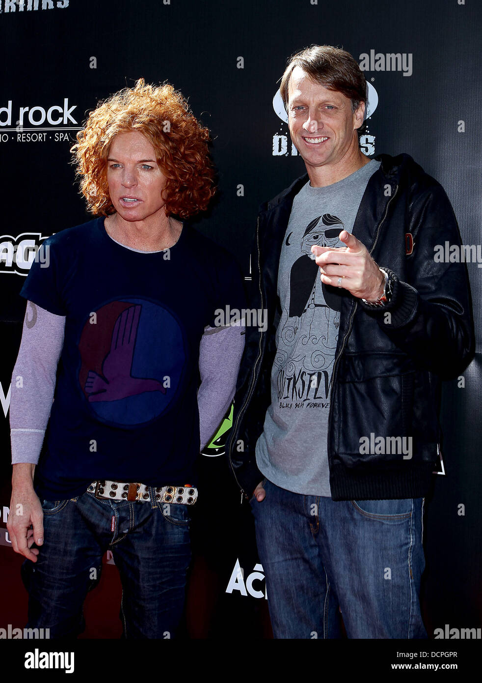 Scott Carrot Top Thompson and Tony Hawk Stand Up For Skate Parks benefiting The Tony Hawk Foundation at Red Rock Station Hotel and Casino Las Vegas, Nevada - 05.11.11 Stock Photo