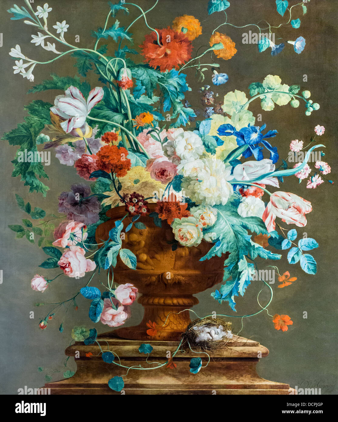 18th century  -  Large Bouquet, around 1720 - Jan Van Huysum Philippe Sauvan-Magnet / Active Museum Stock Photo