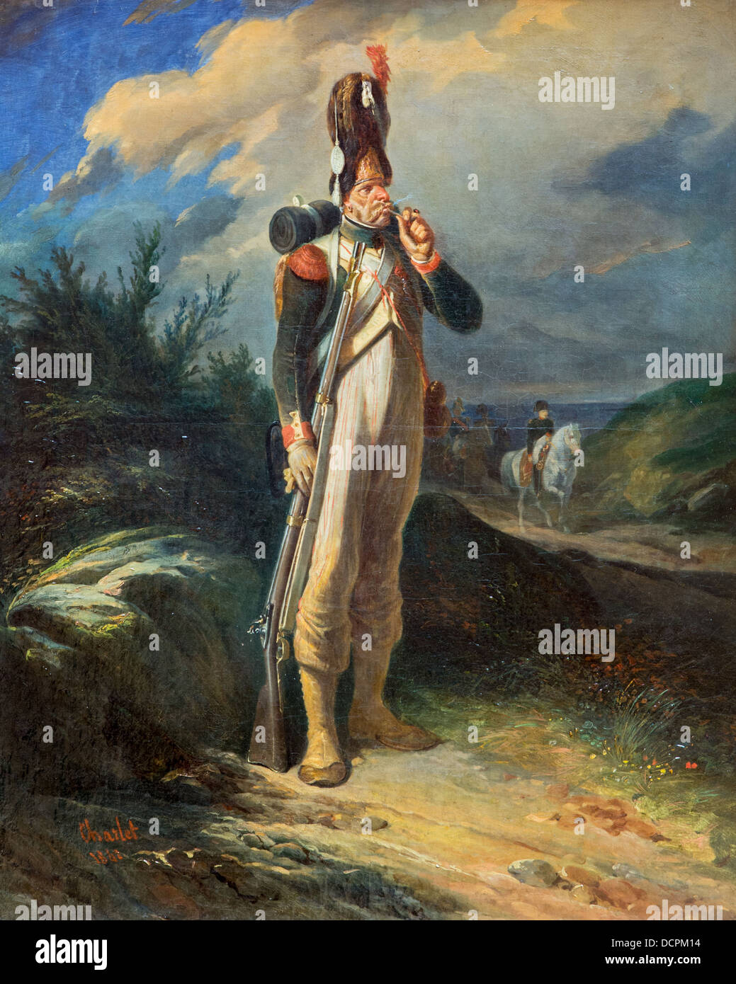 19th century  -  Grenadier of the Guard, 1842 - Nicolas Toussaint Charlet Philippe Sauvan-Magnet / Active Museum Stock Photo