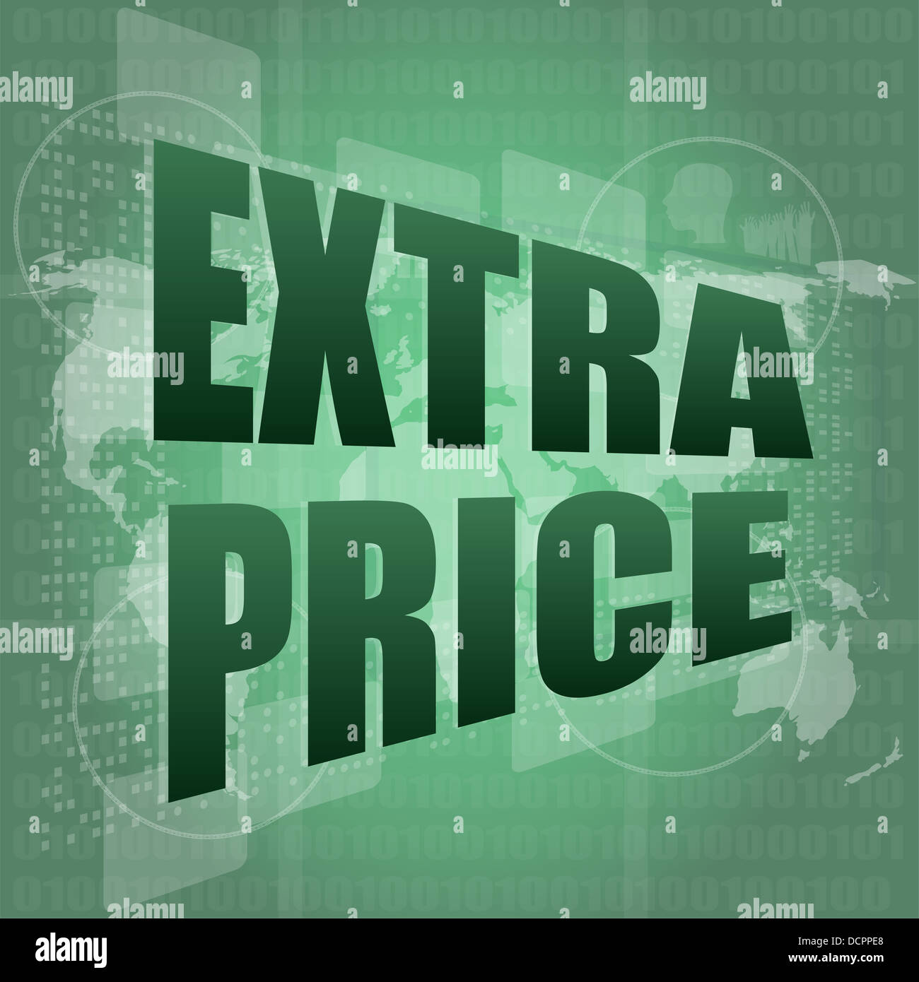 extra price text on digital touch screen - business concept Stock Photo ...