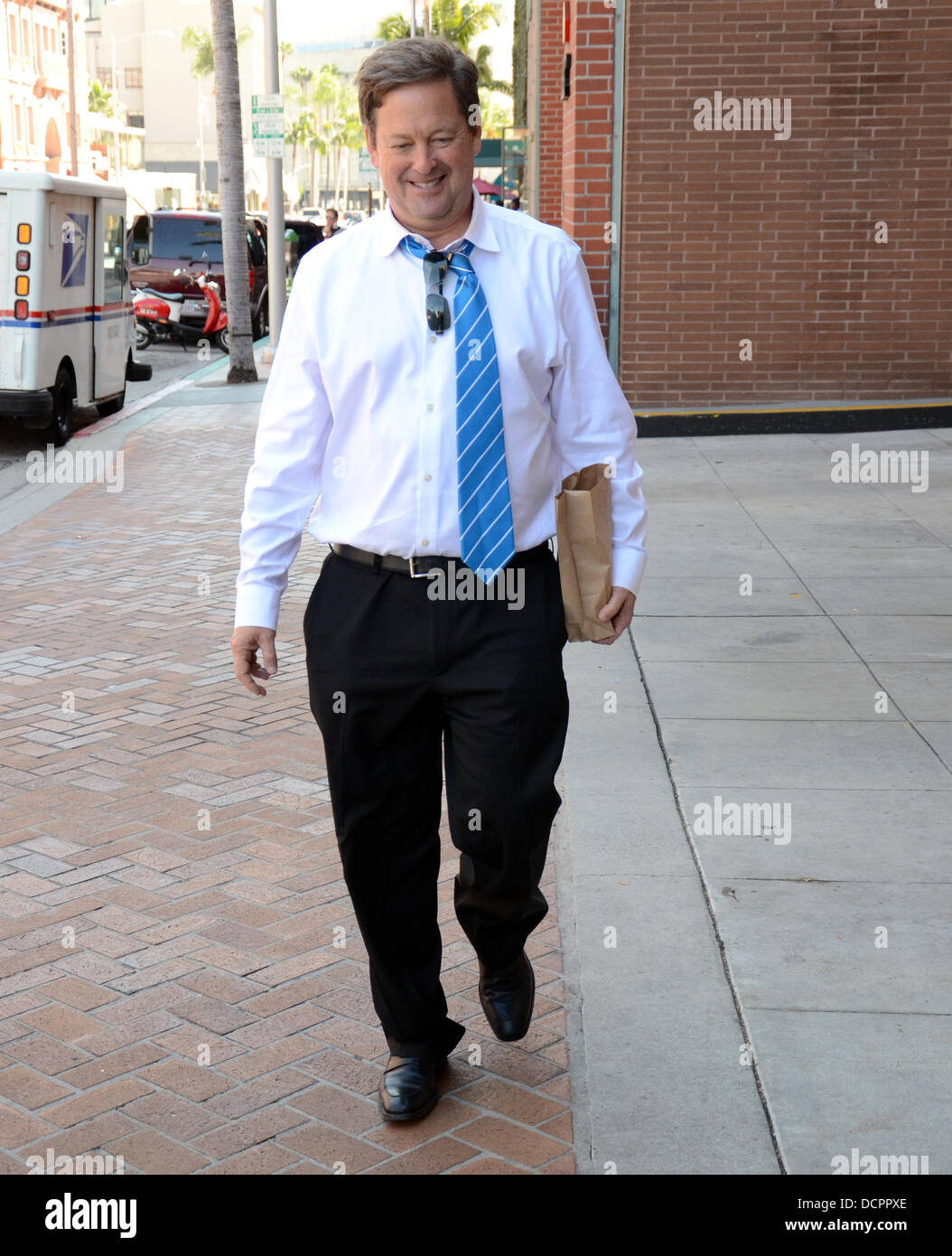 Sam Rubin leaves a Doctors office in Beverly Hills Los Angeles