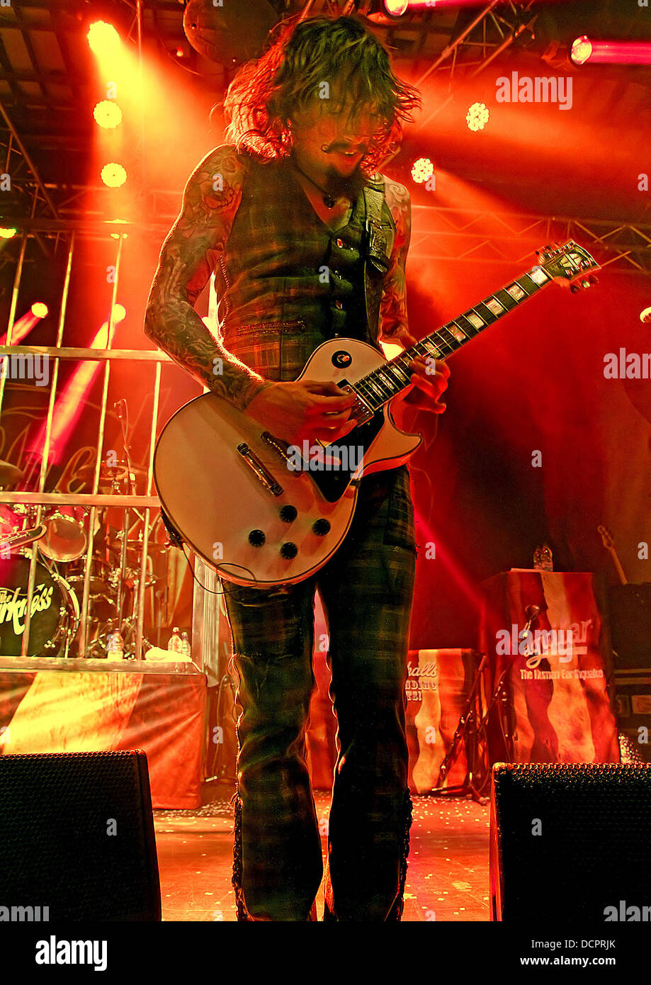 Justin Hawkins of The Darkness performing the first night of their UK