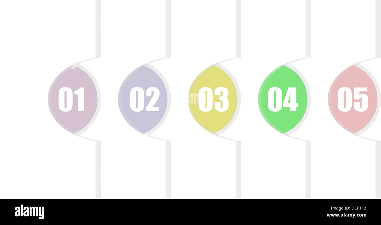 Paper Progress background - numbered stickers set Stock Photo - Alamy