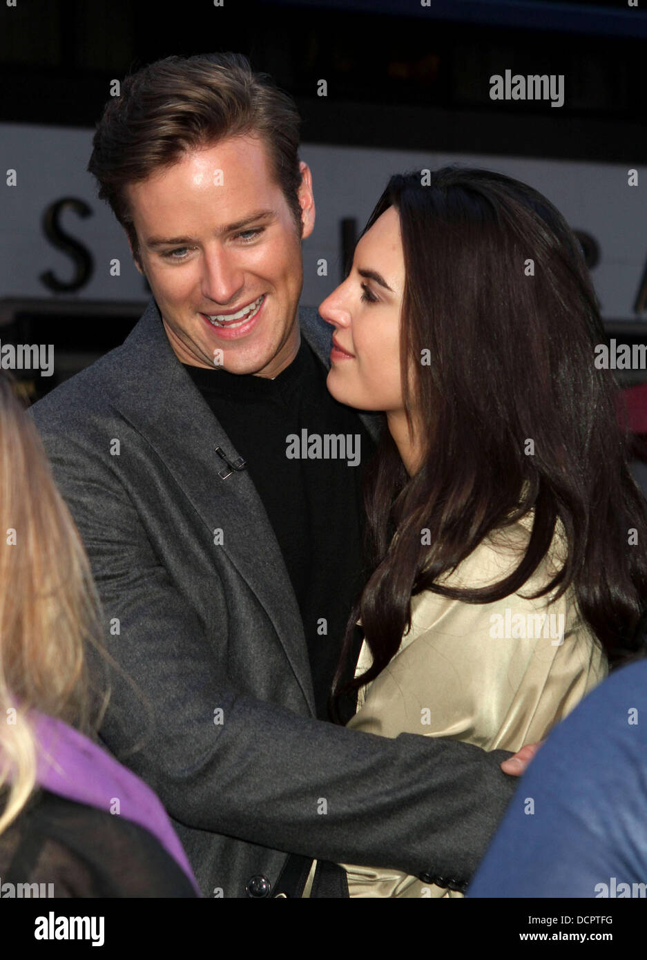 Armie Hammer and Elizabeth Chambers Celebrities at ABC Studios for