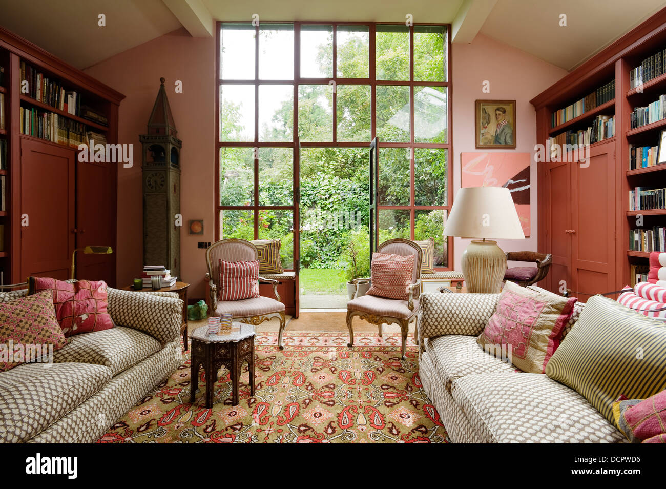 Lounge with eclectic interior owned by jewellery designer Charlotte di