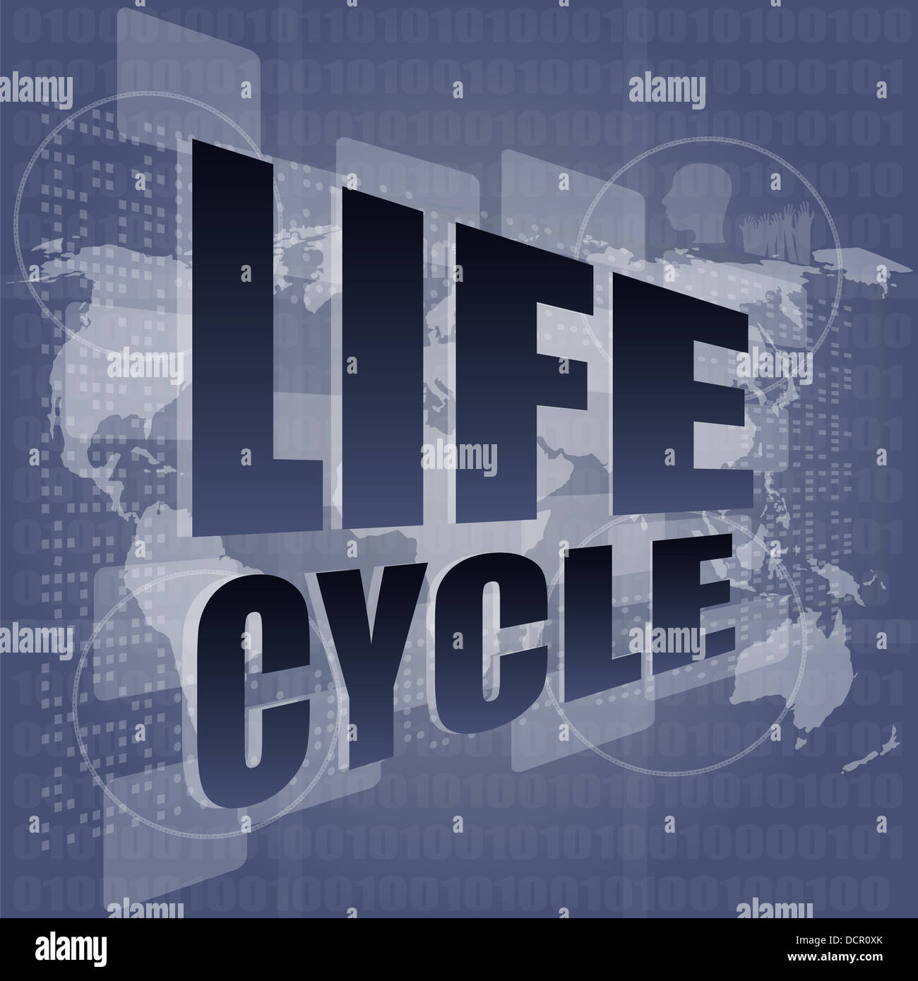life cycle words on digital touch screen Stock Photo