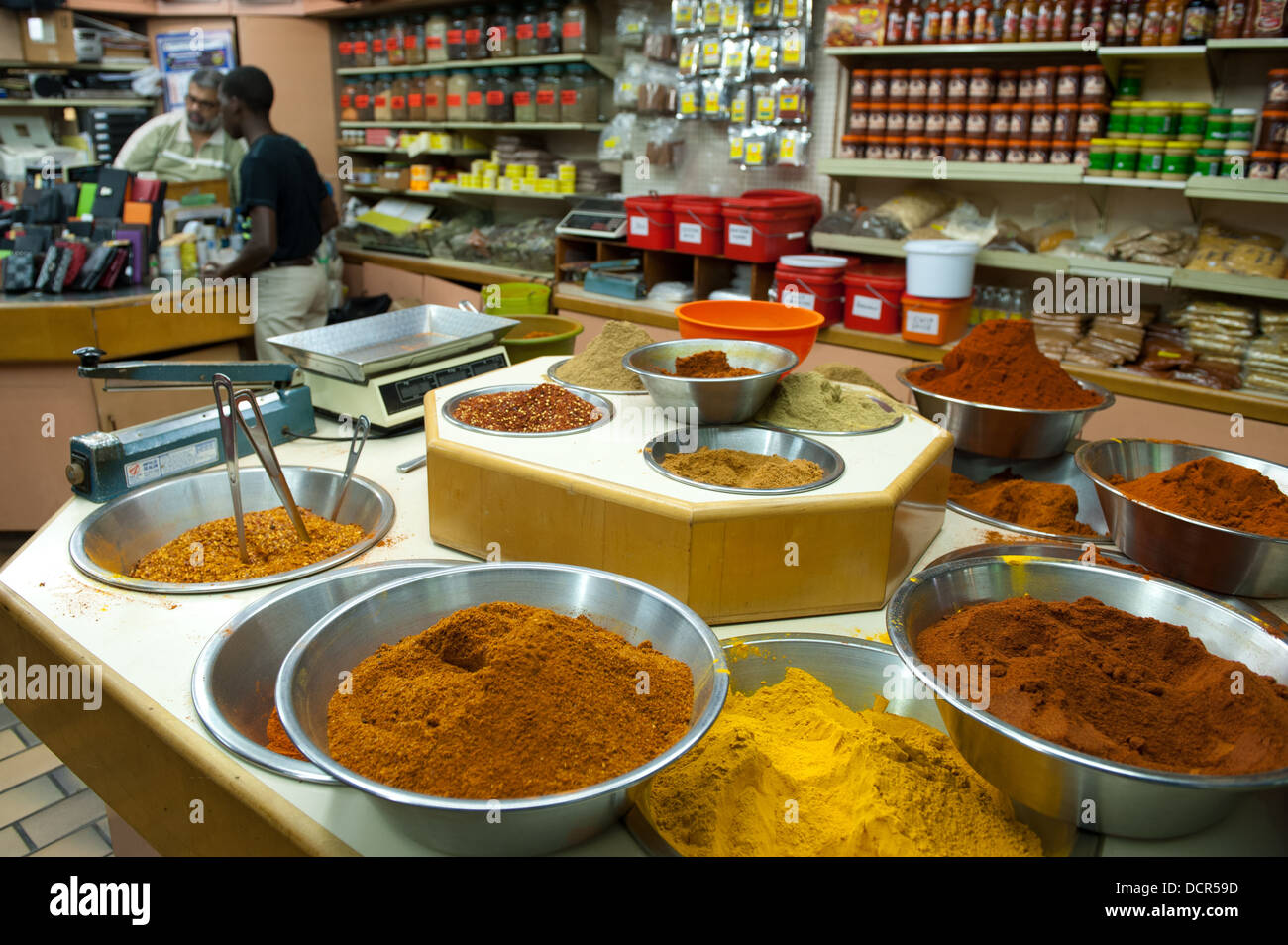 Indian spices for sale at the Victoria Street Market, Durban, South Africa Stock Photo Alamy