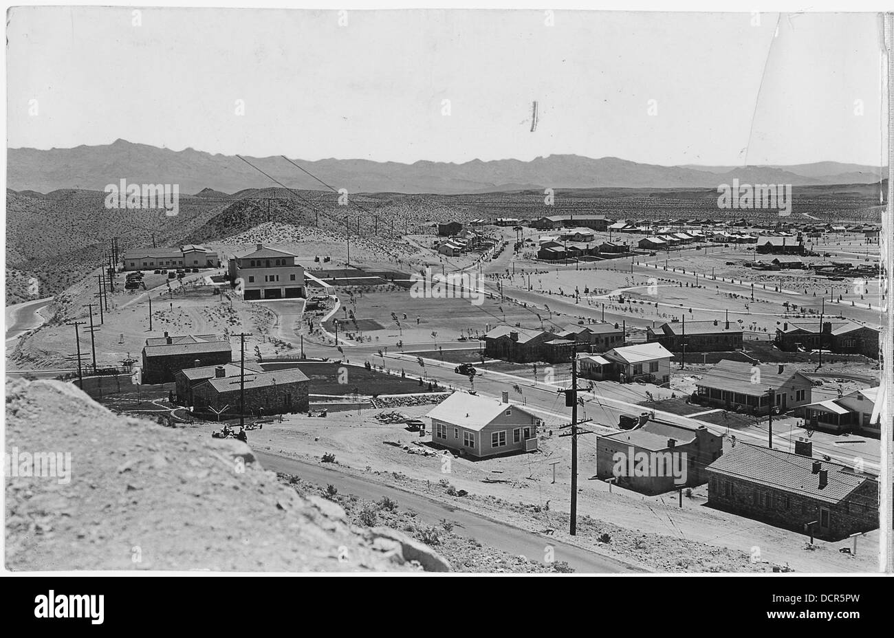 Panorama of Boulder City, Nevada from Water Tank Hill showing