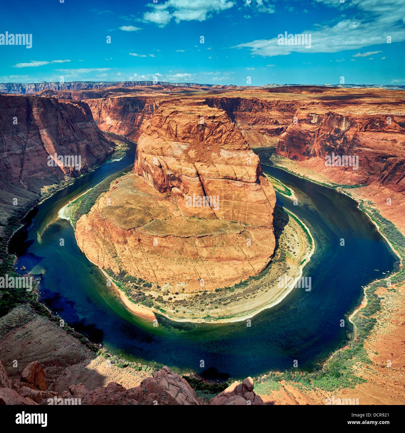 Horse shoe bend square Stock Photo Alamy